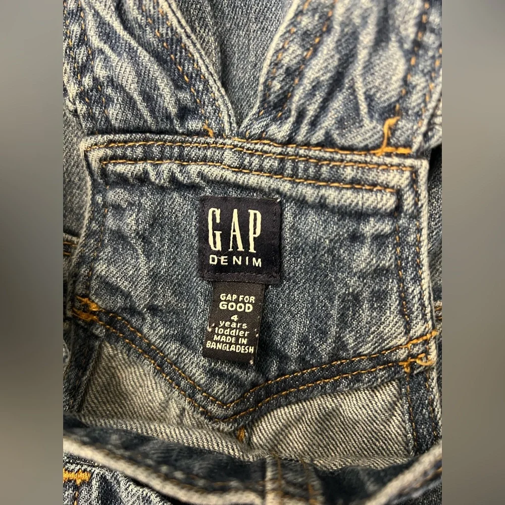 Gap Denim Blue Jean‎ Ruffle Bib Overalls Girls Sz 4 Years Toddler